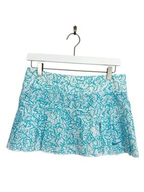 Nike Dri-Fit Athletic Micro Mini Skort Size Small Blue and White Ruffle Hem